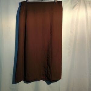 Chocolate Brown A-Line Midi Skirt | Elastic Waist Flowing Skirt | Casual Skirt
